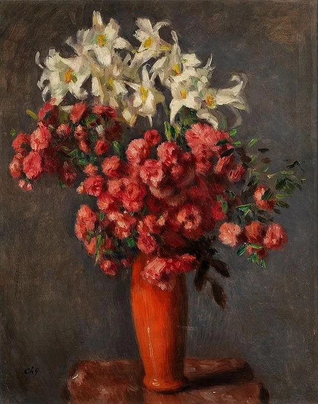 Charles Guérin - Natura morta con fiori